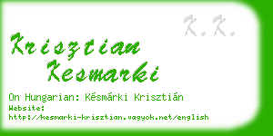krisztian kesmarki business card