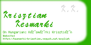 krisztian kesmarki business card